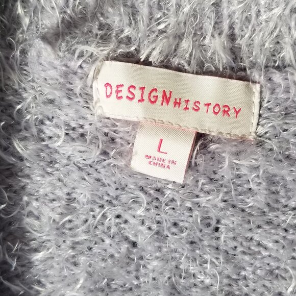Design History Open Cardigan Womens Size L Purple Long Sleeve 100% Fuzzy Soft - Picture 4 of 5
